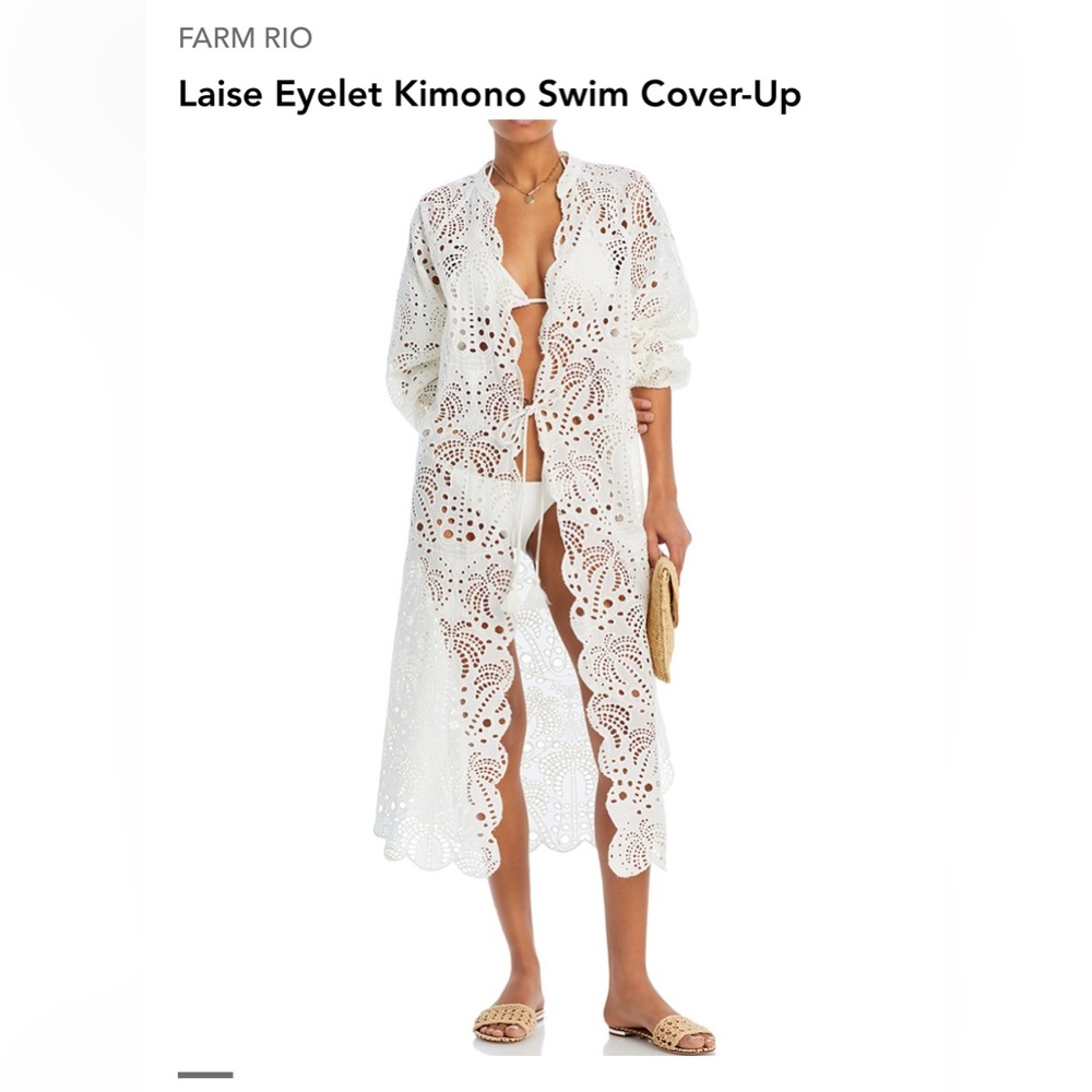 FARM Rio White Lace Swim Coverup Size Small NWT